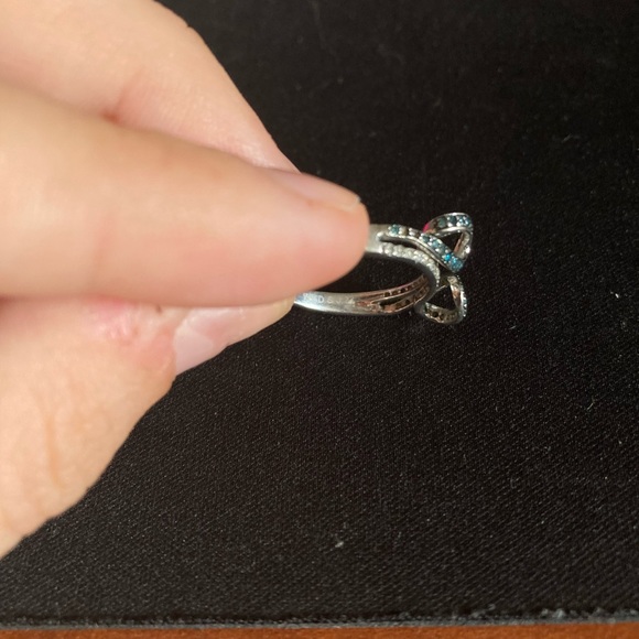 Black, blue & White Crossover/ Bypass Ring Size 7 - Picture 4 of 4